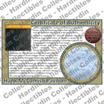 Image of certificate of authenticity for McCamish Pavilion (Georgia Tech) - front