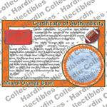 Image of certificate of authenticity for Miami Orange Bowl (University of Miami) - front