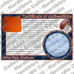 Image of certificate of authenticity for Mile High Stadium (Denver Broncos) - front