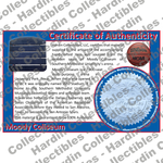 Image of certificate of authenticity for Moody Coliseum (Southern Methodist University Mustangs) - front