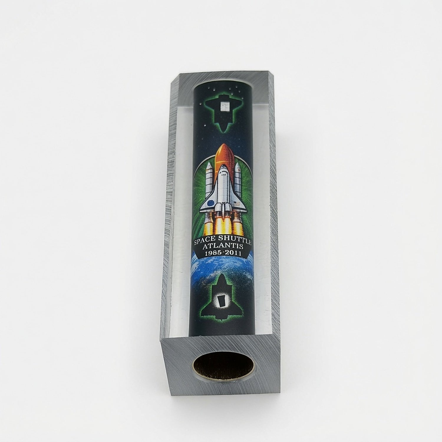 NASA Space Shuttle Embedded Pen Blanks – Atlantis – custom-single-tube-set – image 1