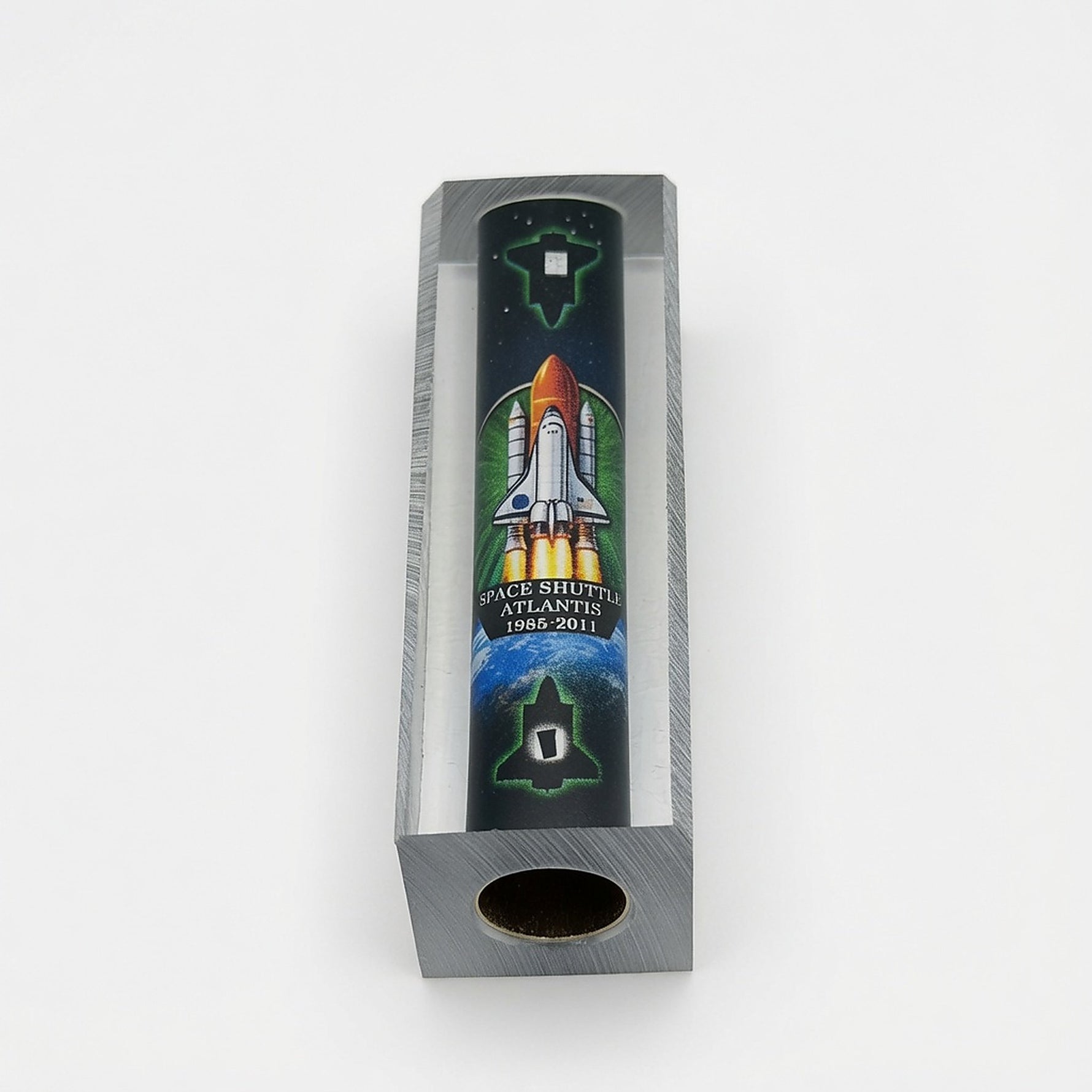 NASA Space Shuttle Embedded Pen Blanks – Atlantis – custom-single-tube-set – image 1