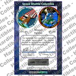 Image of certificate of authenticity for NASA Space Shuttle Embedded Pen Blanks – Columbia - back