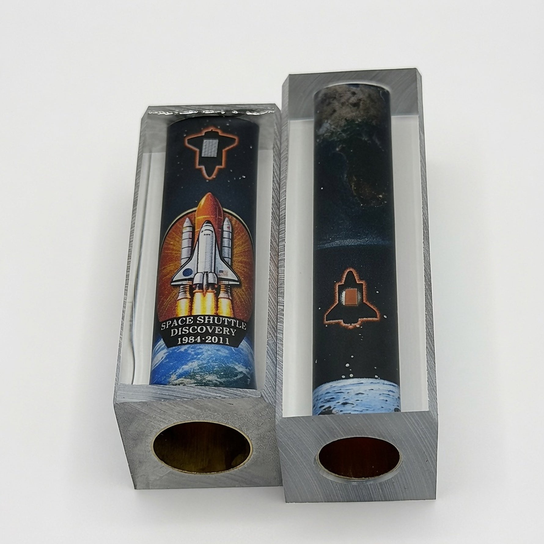 NASA Space Shuttle Embedded Pen Blanks – Discovery – custom-double-tube-set – image 1