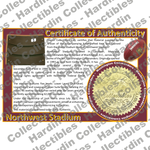 Image of certificate of authenticity for Northwest Stadium (Washington Commanders) [FedExField - Redskins] - front