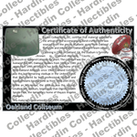 Image of certificate of authenticity for Oakland Coliseum (Oakland Raiders) - front