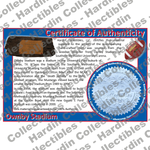 Image of certificate of authenticity for Ownby Stadium (Southern Methodist University Mustangs) - front