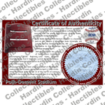 Image of certificate of authenticity for Polk Dement Stadium (Mississippi State University) [Plastic Seats] - front