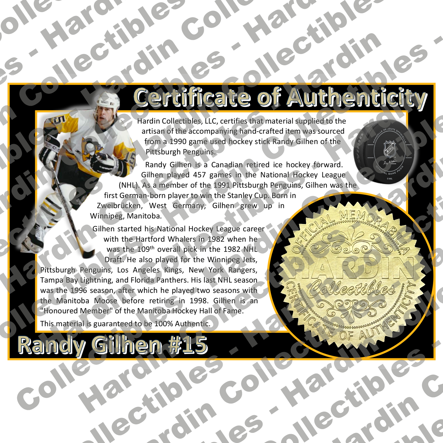 Image of certificate of authenticity for Gilhen, Randy 