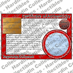 Image of certificate of authenticity for Reynolds Coliseum (North Carolina State University) [BASKETBALL FLOOR] - front