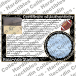 Image of certificate of authenticity for Ross–Ade Stadium (Purdue University) - front