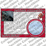 Image of certificate of authenticity for Sanford Stadium (University of Georgia) [PLASTIC] - front