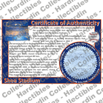 Image of certificate of authenticity for Shea Stadium (New York Mets) [Dugout Bench] - front