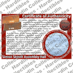 Image of certificate of authenticity for Simon Skjodt Assembly Hall (Indiana University) [WOOD] - front