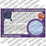 Image of certificate of authenticity for Sleep Train Arena (Sacramento Kings) - front