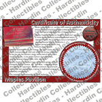 Image of certificate of authenticity for Stanford Maples Pavilion (Stanford University) - front