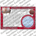 Image of certificate of authenticity for Stegeman Coliseum (University of Georgia) - front
