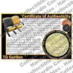Image of certificate of authenticity for TD Garden [Stadium Seats] [PLASTIC] (Boston Bruins) - front