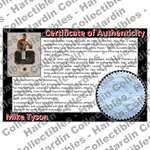 Image of certificate of authenticity for Tyson, Mike - Event-Worn Relic - front