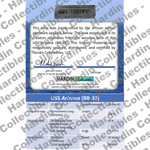 Image of certificate of authenticity for USS Arizona (BB-39) - back