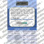 Image of certificate of authenticity for USS Baltimore (CA-68) - back