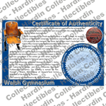 Image of certificate of authenticity for Walsh Gymnasium (Seton Hall Uniuversity) - front