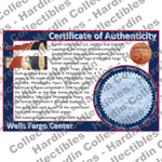 Image of certificate of authenticity for Wells Fargo Center [Basketball Floor] (Philadelphia 76ers) - front