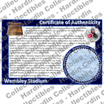 Image of certificate of authenticity for Wembley Stadium [1923] (England national football team & Arsenal F.C.) - front