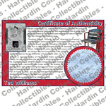 Image of certificate of authenticity for Williams, Ted 