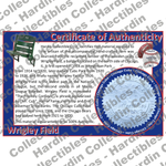 Image of certificate of authenticity for Wrigley Field (Chicago Cubs) - front