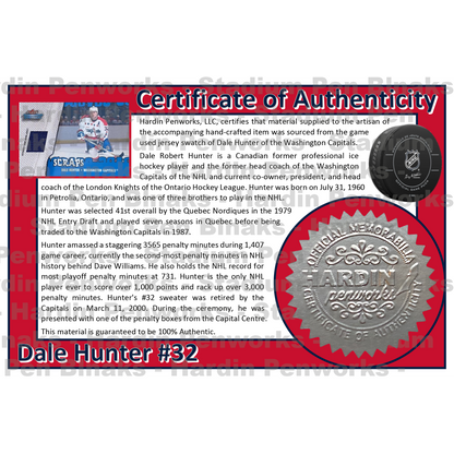 Hunter, Dale #32 - Game Played Relic