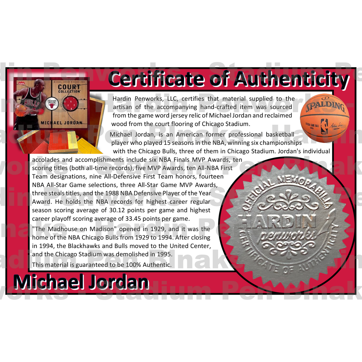 Jordan, Michael #23 - Game Played Relic