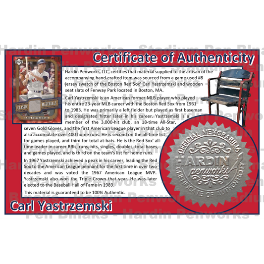 Yastrzemski, Carl #8 - Game Played Relic
