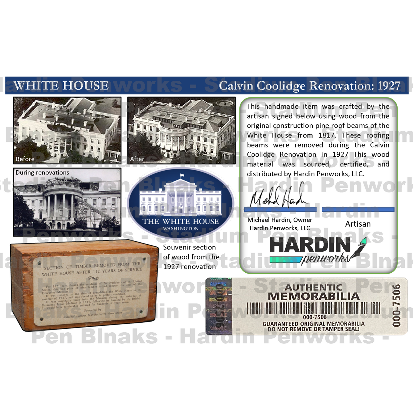 White House – Pre-Tubed Wood Pen Blanks