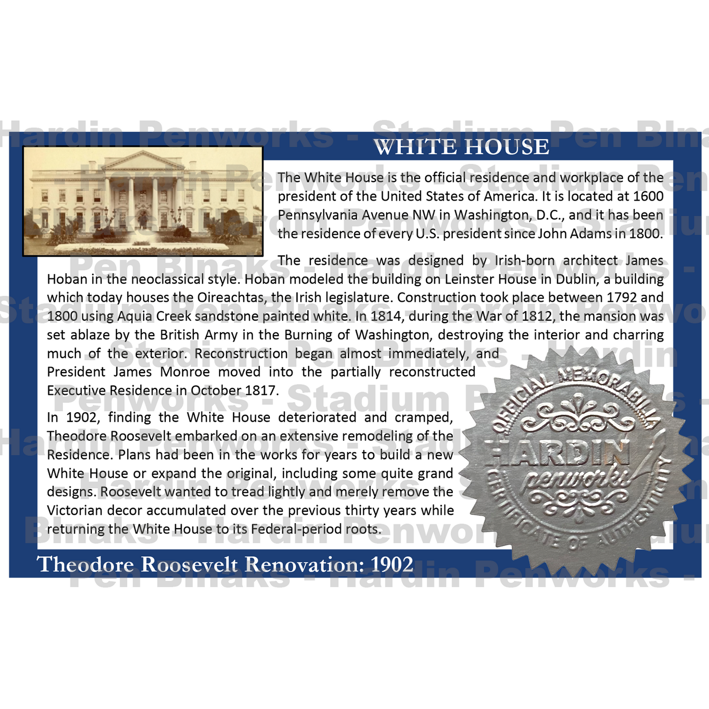 White House – Solid Wood Pen Blanks