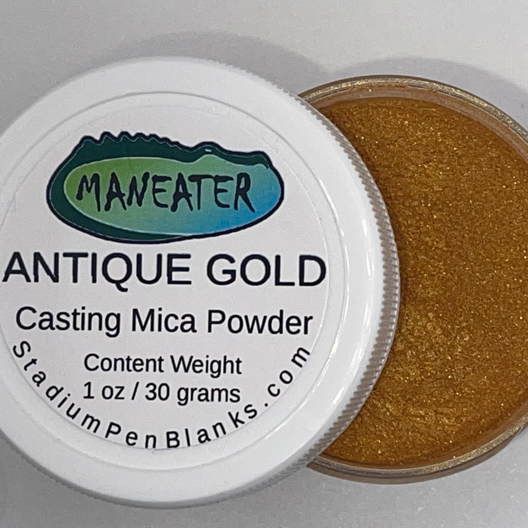 Antique Gold Mica Powder Jar - Maneater 1oz