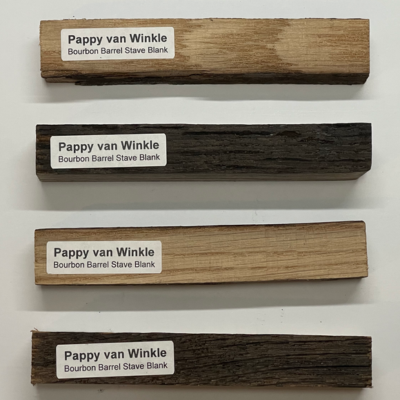Wood blanks from Pappy Van Winkle bourbon barrel staves