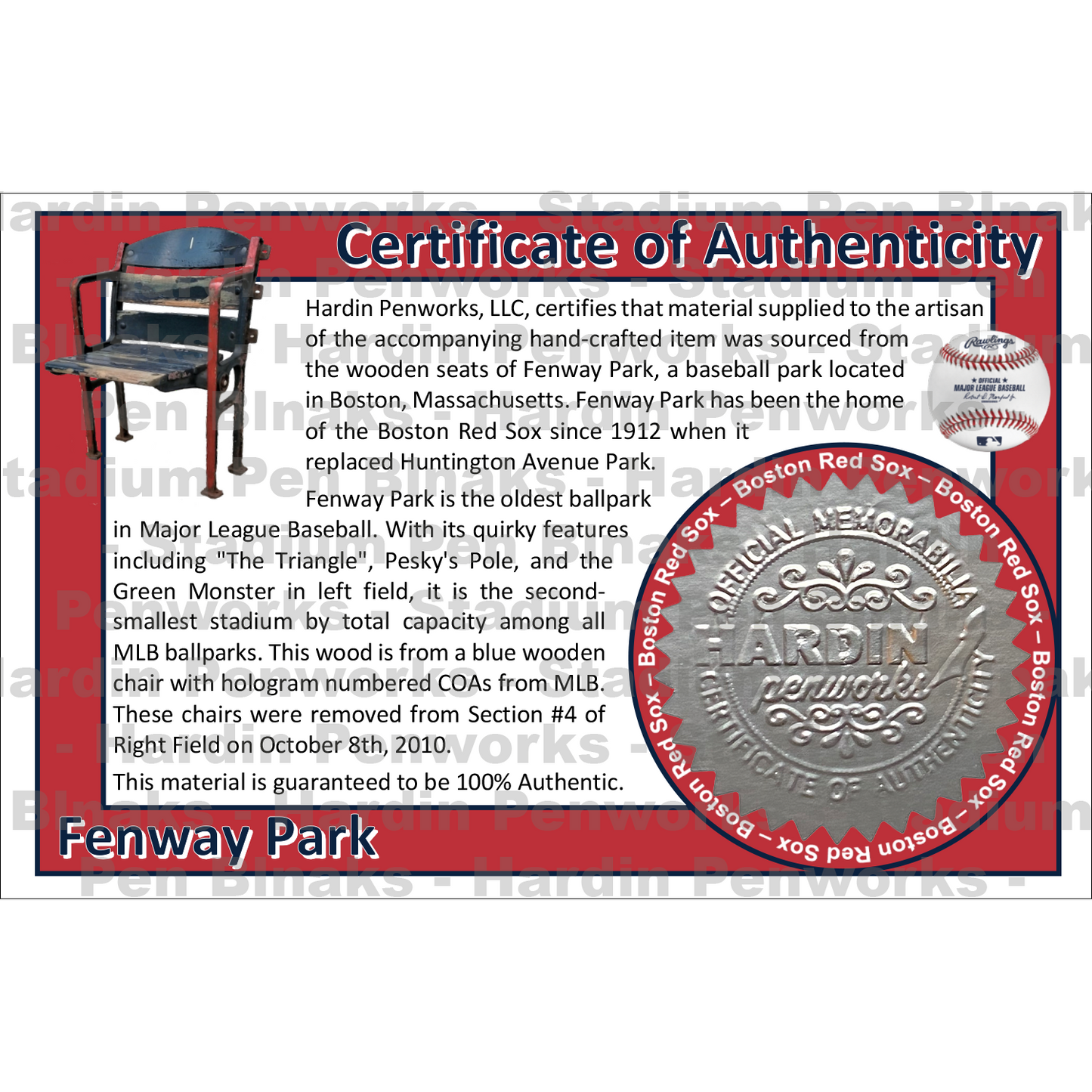 Fenway Park (Red Sox) {Hybrid Wood & Resin}