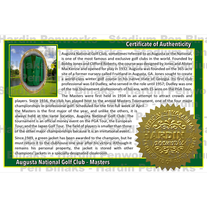 Augusta National Golf Club and Masters Green Jacket Relic