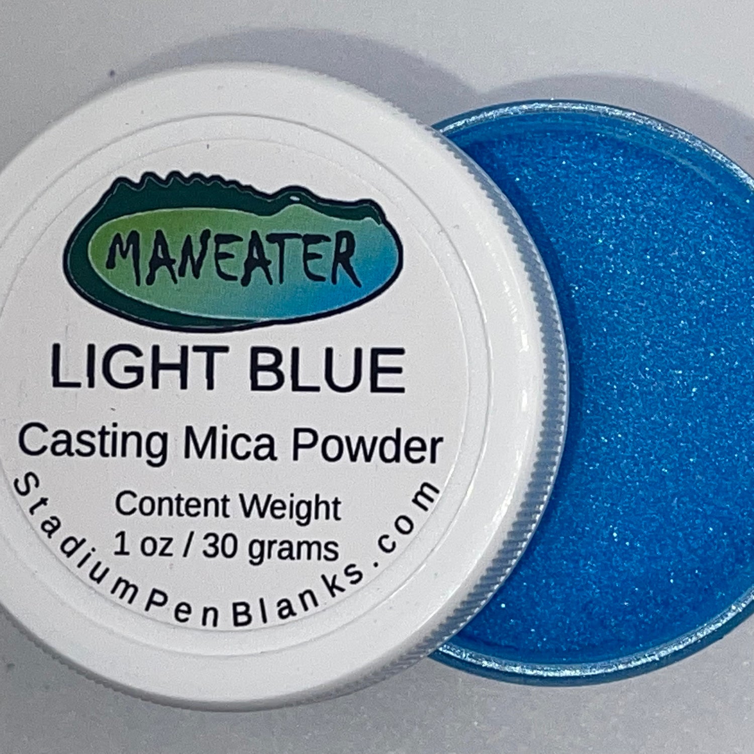 Light Blue Mica Powder Jar - Maneater 1oz