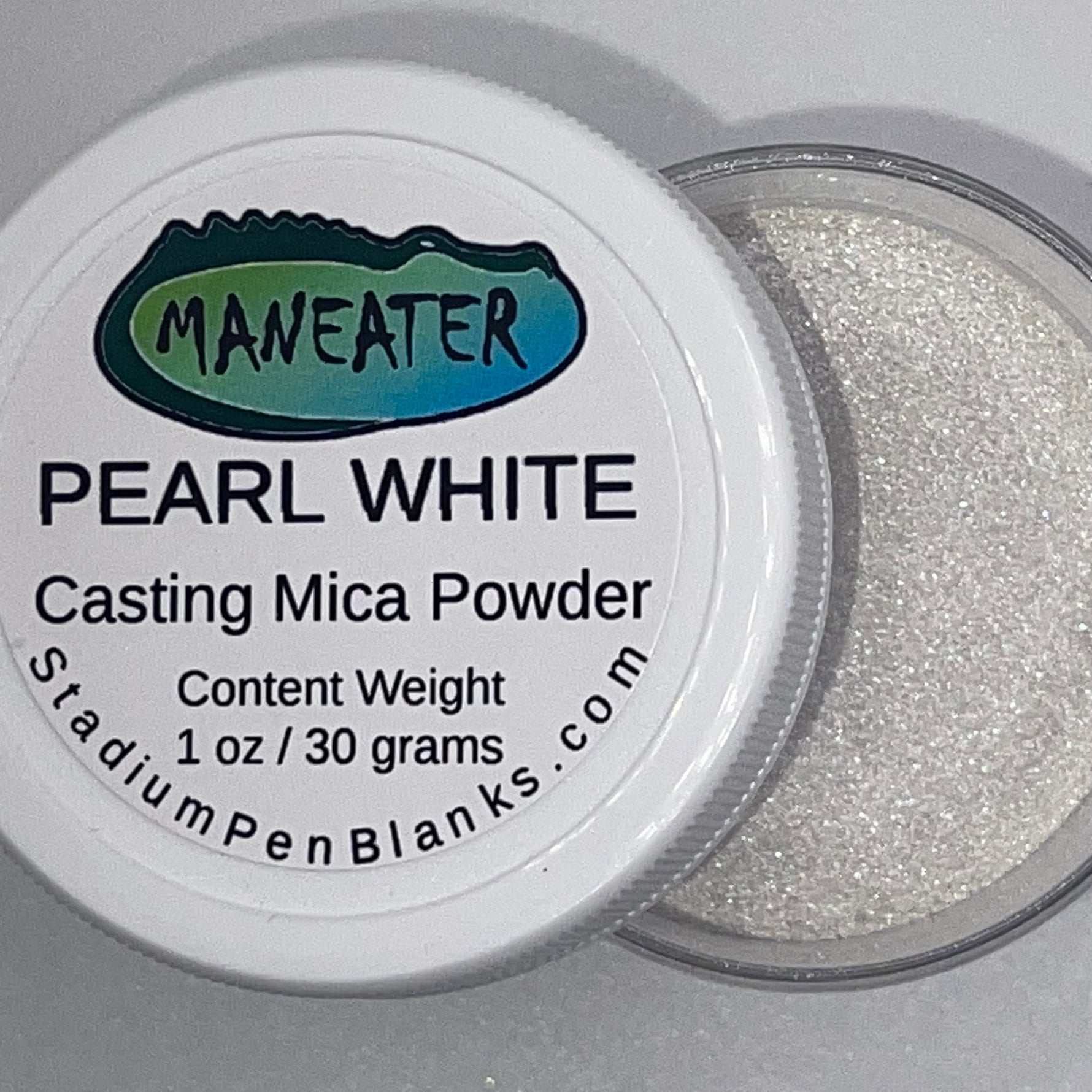 Pearl White Mica Powder Jar - Maneater 1oz