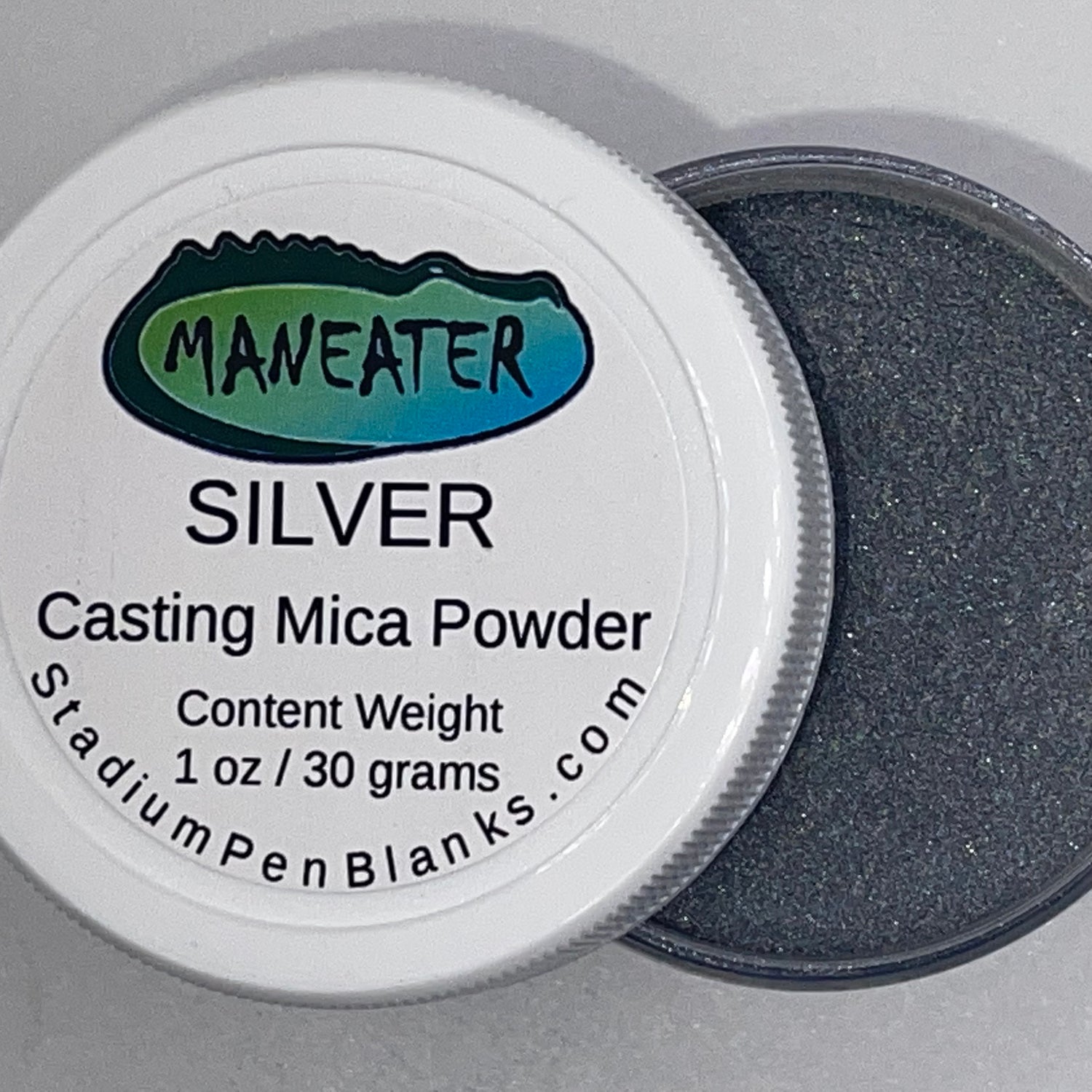Silver Mica Powder Jar - Maneater 1oz