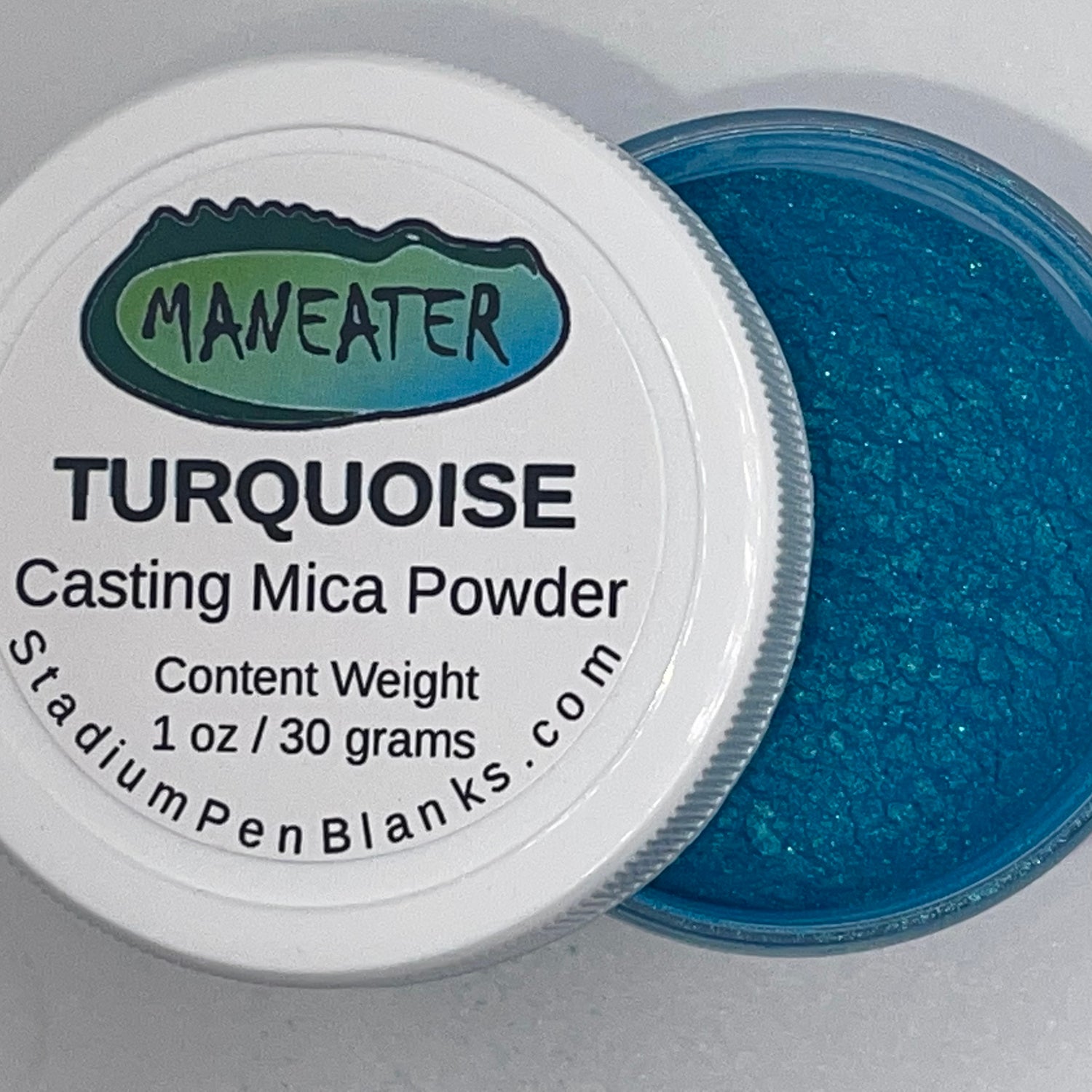 Turquoise Mica Powder Jar - Maneater 1oz